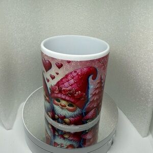Cute Gnome Mug with Red and Pink Hearts